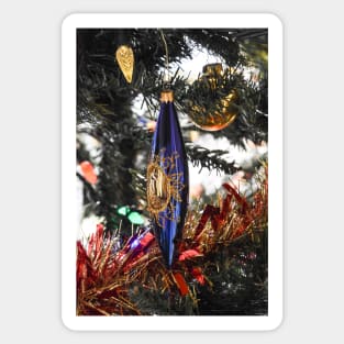 Bright blue Christmas ornament Sticker